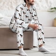 thumbnail image 7 of Susaid Dachshund On A Skateboard Print Men's Long Sleeve Pajama Set, Two-Piece Button-Down Loungewear PJs Set, Comfortable Sleepwear for Relaxation-Large, 7 of 7