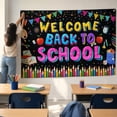 thumbnail image 5 of Backdrop Fabric Welcome Back to School 1 Pack for Classroom Photo Booth Decor Back to School Party Event Supplies, 5 of 5