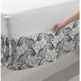 thumbnail image 2 of Floral Bed Skirt, Monochrome Flower Motif with Paisley Petals Large Leaves Plant, Elastic Bedskirt Dust Ruffle Wrap Around for Bedding Decor, 4 Sizes, Black and White, by Ambesonne, 2 of 2