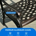 thumbnail image 5 of Dextrus Set of 2 Cast Aluminum Outdoor Patio Chair with Ergonomic Armrest, Adjustable Feet for Balcony, Lawn, Garden, Backyard, Hammered Bronze, 5 of 7