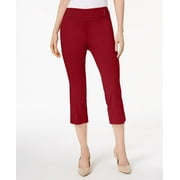 JM Women's Collection Embellished Pull-On Capri Pants Red Size Large