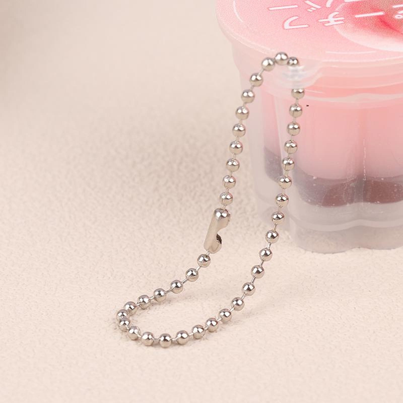 Msgweeeg Key Ring Keychains 100Pcs Beads Chain Dog Tag Metal Chain Jewelry Chain Pendant Chain Chain Keychains With Connectors Christmas Gifts