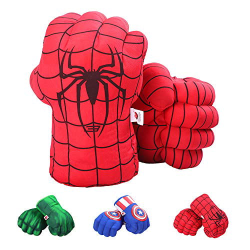 Xmas Superhero Boxing Gloves Soft Hulk Spider-Man Fist Kid Punching Toy Gift