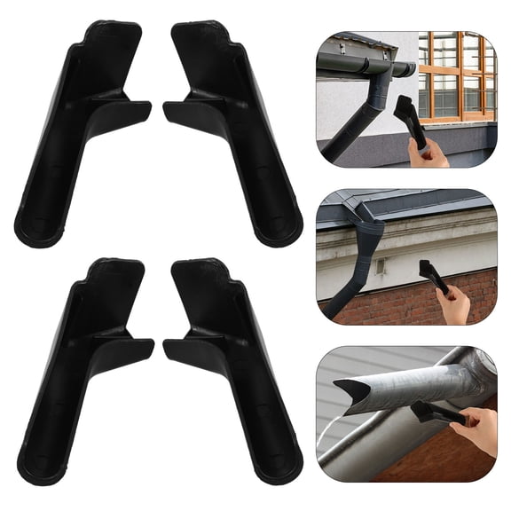 UPKOCH 4pcs Rv Gutter Spouts Gutter Outlet Black Plastic Prevent Leakage for RV Roofs