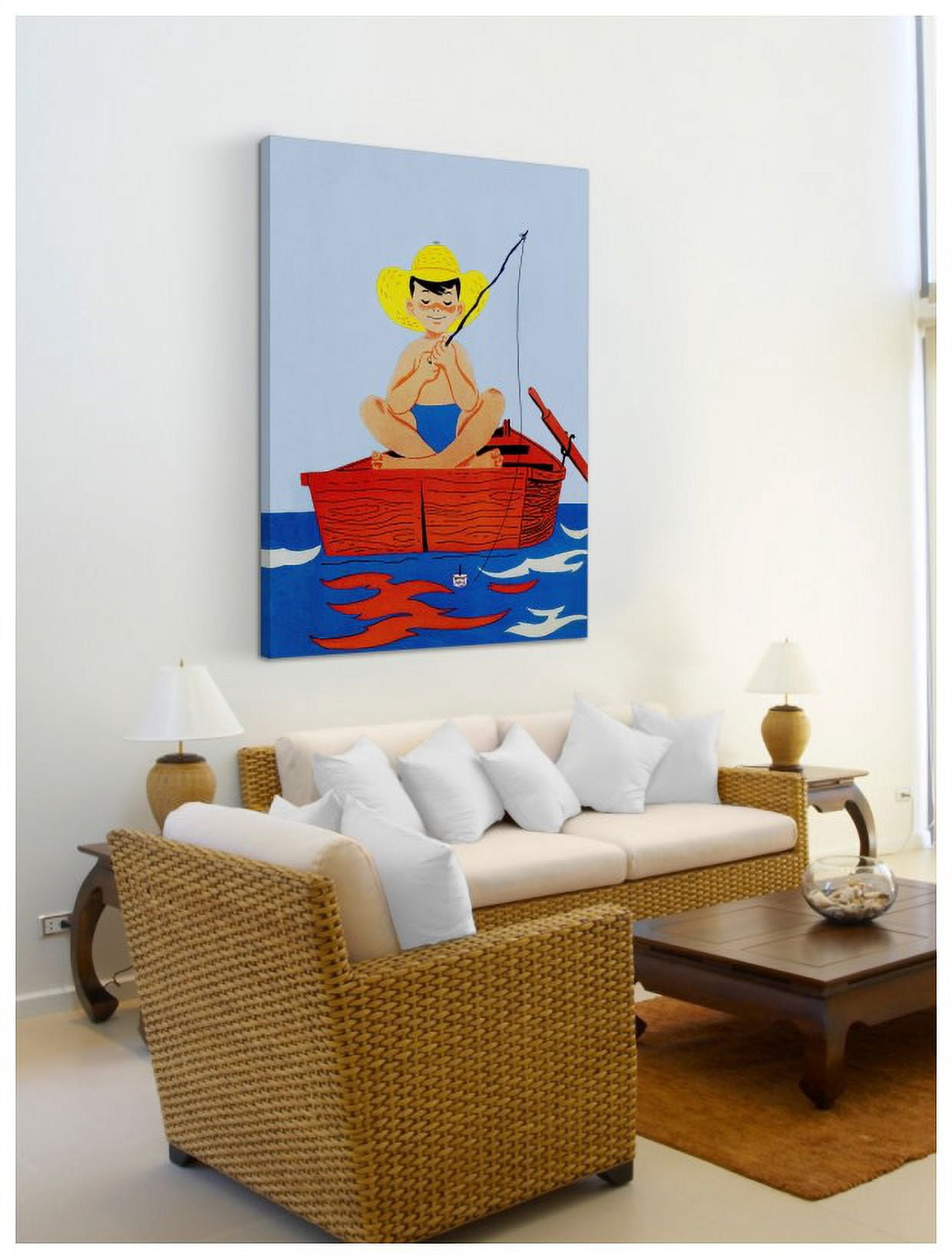Marmont Hill "Fishing Alone" by Curtis Painting Print on Canvas