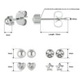 thumbnail image 4 of 5 Pairs G23 Titanium Stud Earrings for Sensitive Ears, Heart Star Flower Round Ball Cubic Zirconia Stud Earrings Set for Women, 4 of 8