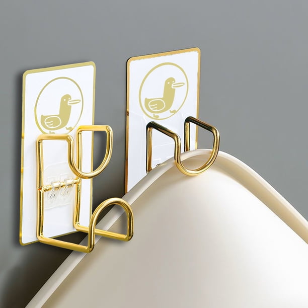 Fiudx Ganchos de Pared, Toallero Adhesivo Sin Taladro, Elegante Estante de Almacenamiento para Baño, Construcción de Aleación Duradera, Instalación Rápida, para Uso En Casa o En La Oficina, Disponibl