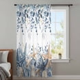 thumbnail image 3 of Blue Eucalyptus Coastal Sheer Curtains 96" Long, Beach Starfish Shell Nautical Light Filering Curtains, Privacy Drapes Simi Floor to Veiling Curtain for Living Room Bedroom Large Window Treatment, 3 of 9