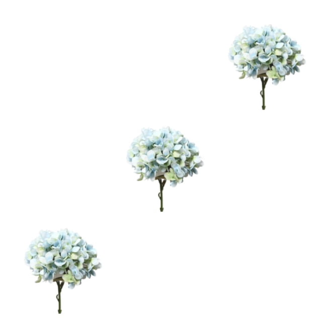 Advancent Rama de hortensia artificial de seda falsa para el hogar, decoración de de plantas, fondo de , flores de pared, fiesta, boda, azul Type1 NO1