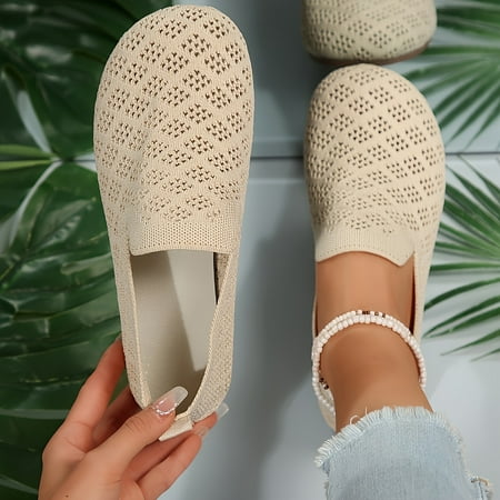 Cozy Womens Ballet Sneakers - Lightweight  Breathable  Comfortable Slip-On Shoes for Walking - Perfect for Summer  All-Season Wear