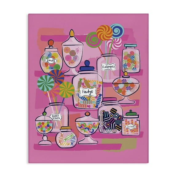 Stupell Industries Bright Candy Jars Food & Beverage Painting Wrapped Canvas Art Print Wall Art, 16 x 20