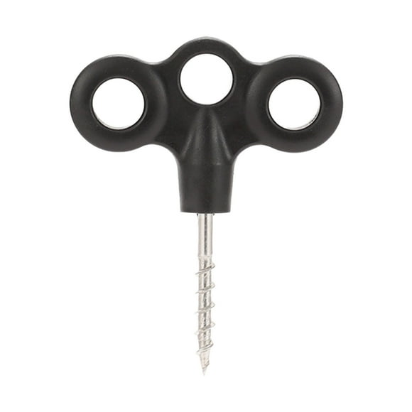 Clous de Sol pour Camping et Randonnée en Plein Air avec Construction Phosphorescente, Corde Coupe-Vent, Boucle de Fixation, Piquets Filetés en Acier Inoxydable à Trois Trous pour Sécurité de Tente et Ancrage au Sol, 5 Pcs