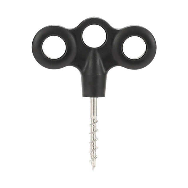 Outdoor Ground Nails for Camping and Hiking Glow-in-the-Dark Tent Stakes with Windproof Rope Fixing Buckle and Three-Hole Stainless Steel Threaded Ground Nails 5PCS