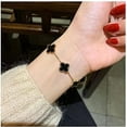 thumbnail image 4 of Pulsera de trébol de cuatro hojas LRH acero de titanio mujer símbolo de la suerte, 4 of 4