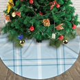 thumbnail image 3 of Falda para árbol de Navidad con diseño de cuadros escoceses de color azul, suave y divertida, decoración navideña de granja de 48", 3 of 4