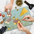 thumbnail image 4 of Pastel Cutting Board, Wild Poppy Blooms with Herbs Twigs Leaves Grass Growth Nature Rural Morning Scenery, Decorative Tempered Glass Cutting and Serving Board, Large Size, Multicolor, by Ambesonne, 4 of 5