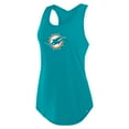 thumbnail image 2 of Women's Fanatics Aqua Miami Dolphins Iron Fan Tank Top, 2 of 5