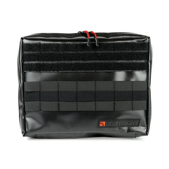 BuiltRight Industries Gear Bag 105102 Molle Pouch Style; 10 Inch Length x 13 inch Width; With 1 Interior Pocket; With Two Zipper Closures; With Strap; With BuiltRight Logo; Black