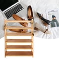 thumbnail image 2 of New Concise Rectangle 6 Tiers Bamboo Shoe Rack Wood Color -70992386, 2 of 5