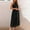 Black, variant on QUNYINEY Sleeveless Womens Dresses Solid Casual A-Line Dress Flowy One Shoulder Cinched Waist Maxi Dresses