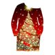 thumbnail image 4 of Camiseta sin tirantes de manga larga hueca con cuello inclinado suelto con estampado navideño para mujer Fridja FKASFK672, 4 of 5