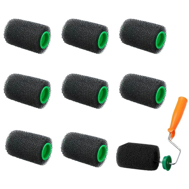 9 Pcs Rouleaux de Peinture Texturés Rouleau de Doublure de Lit de 4 Pouces Rouleaux de Peinture avec Cadre Doublure de Lit à Enrouler pour Camions Revêtements Antidérapants Revêtements de Protection