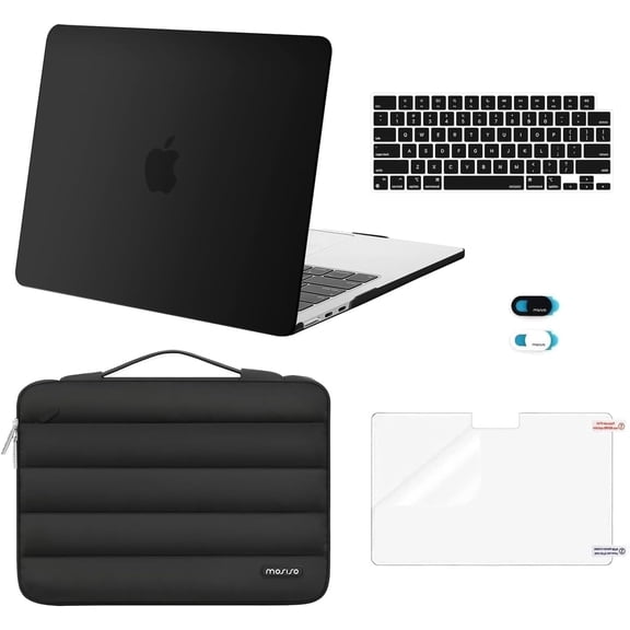 MOSISO Compatible with MacBook Air 13 inch / 13.6 inch Case for M5 A3449 / M4 A3240 / M3 A3113 / M2 A2681 (2022–2026),5-in-1 Set Hard Shell Protective Cover Set