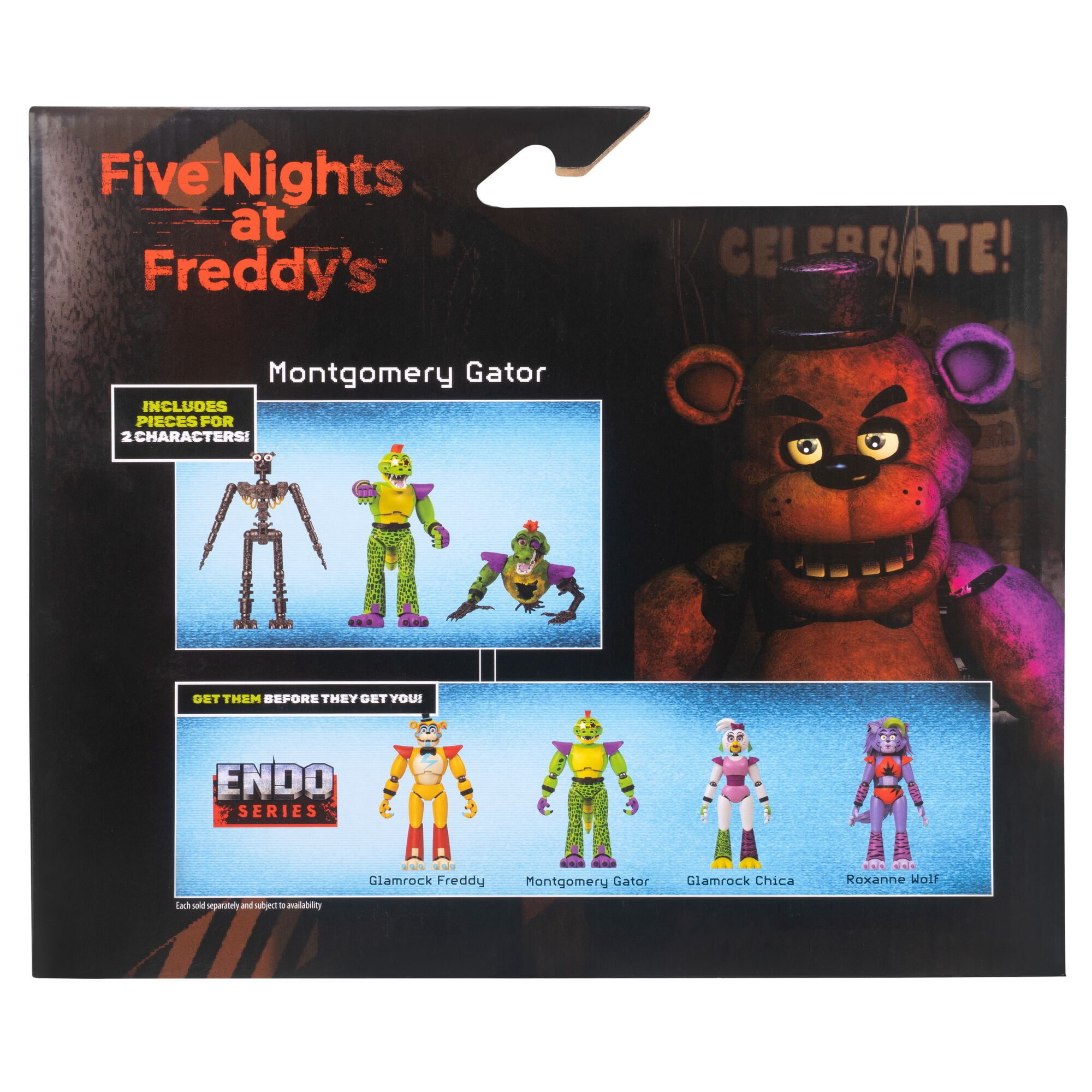 Five Nights At Freddy's 6 inch Endo-Series Collectable Figure - Glamrock Endo with Montgomery Gator Parts & Shattered Montgomery Gator Parts