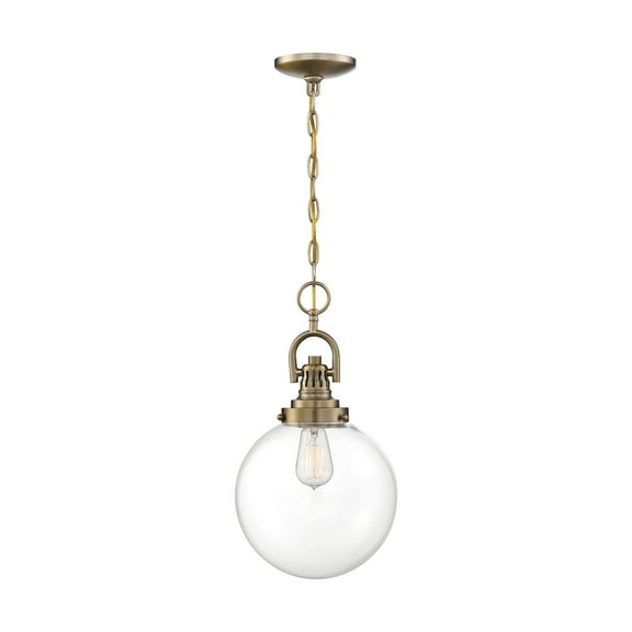 60/6671-Nuvo Lighting-Skyloft-1 Light Pendant-9.88 Inches Wide by 17.63 Inches High-Burnished Brass Finish    -Traditional Installation