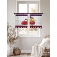thumbnail image 3 of Independence Day Sheer Curtains 45 Inch Length 2 Panels Set Window Treatments, Red Truck Flag Sunflowers Wooden Grain Rod Pocket Semi Curtains for Living Room/Bedroom/Kitchen Décor, 104"W x 45"L, 3 of 7