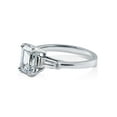 thumbnail image 3 of BERRICLE Sterling Silver 3-Stone Wedding Engagement Rings 2.1 Carat Emerald Cut Cubic Zirconia CZ Anniversary Ring for Women, Rhodium Plated Size 6, 3 of 17