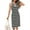 Gray, variant on Sleeveless Women's Striped Summer Dress Casual Polo V Neck Slit Loose Fit T Shirt Midi Dresses