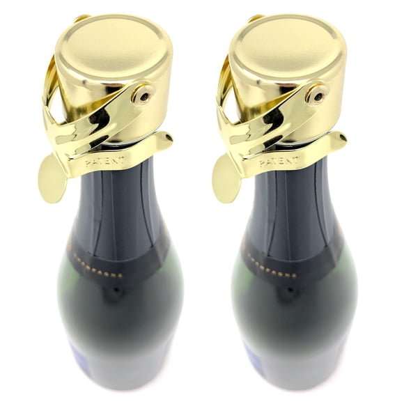 Tapón para Champagne KLOVEO Sello Patentado 2-Pack Dorado