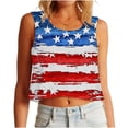 thumbnail image 2 of AGWOLF Women's Independence Day Tank Tops Plus Size Patriotic Red White and Blue Graphic Tees Cute Sleeveless T Shirts Camisole Soft Crew Neck Tanks Blue S, 2 of 6