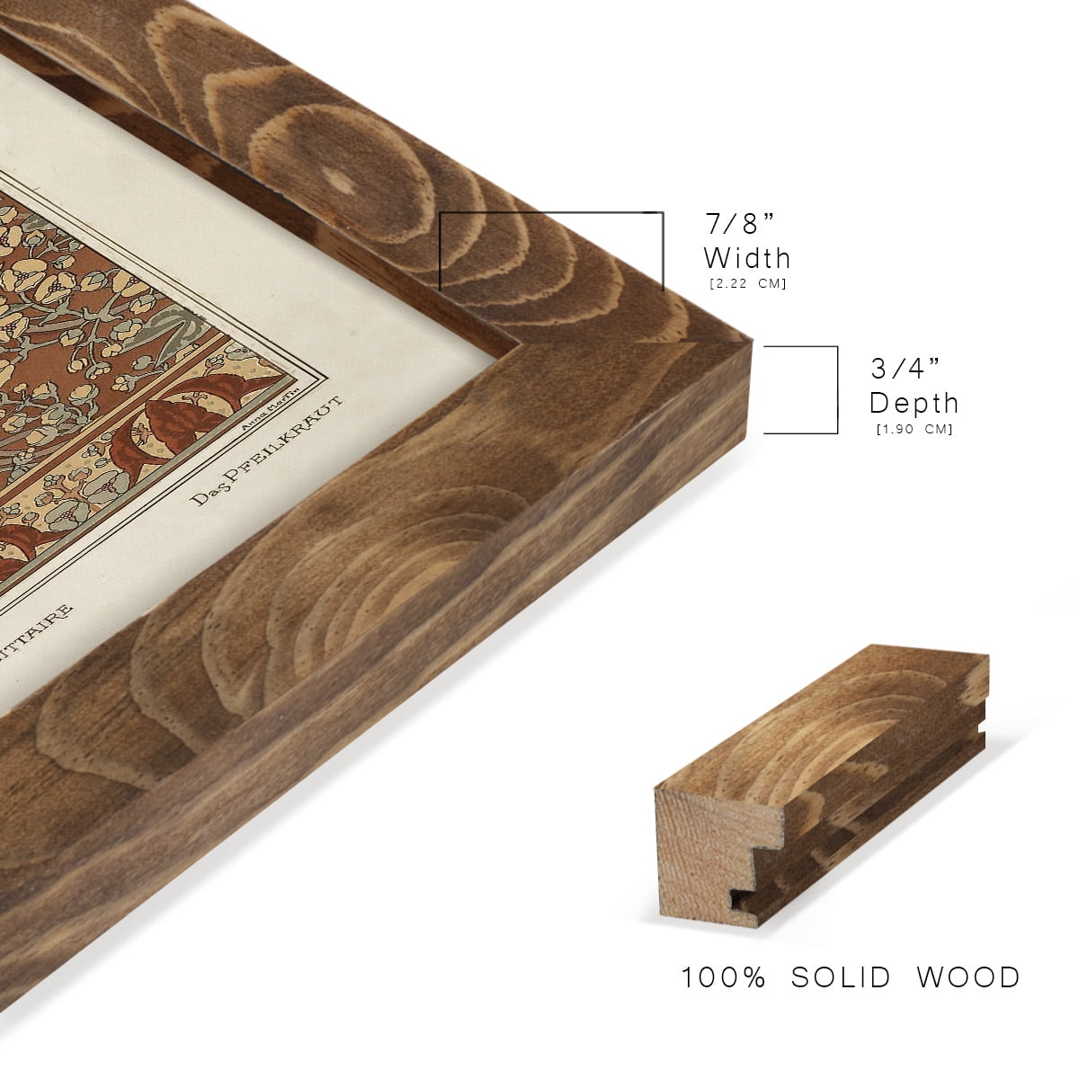 Nouveau Decorative II - Framed Print w/glass - Walnut