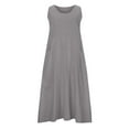 thumbnail image 3 of Pntutb Best Womens Dresses Summer Fashion Casual Solid Color Sleeveless Cotton Linen Long Dress, 3 of 6