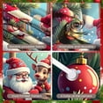 thumbnail image 4 of Red Theme Christmas Banner Christmas Style Reindeer Backdrop Reindeer Santa Claus Image Holiday Background for Christmas Party Family Gathering Xmas Event, 4 of 9
