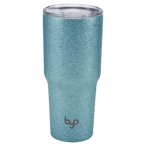 BYO by BUILT 30 Ounce Double Walled Stainless Steel Tumbler Teal Glitter