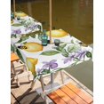 thumbnail image 2 of Outdoor Tablecloth with Umbrella Hole for Patio/Picnic/Party/Camping, Lemon Waterproof Table Cloth Square Cover Washable, Summer Bee Farmhouse Green Leaf Purple Flower 54"x 54", 2 of 7