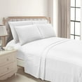 thumbnail image 2 of 6 Piece Bed Sheet Set - 12 Inch Deep Pocket - 600 Thread Count - 100% Egyptian Cotton - Extra Soft and Luxury - White Stripe, Full XL Size., 2 of 7