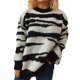 thumbnail image 1 of Gibobby Suéter de Punto de asimétricas con bloques de Color grueso para Otoño e Invierno para mujer, suéter holgado de manga larga con cuello Rojoondo (Negro, L), 1 of 5