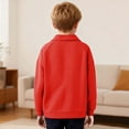 thumbnail image 4 of Ahabrexf Long Sleeve Shirts for Boys, Solid Color Waffle Knit Henley Round Neck Casual Daily Wear Long Sleeve Top, 1 Pc, 4 of 6