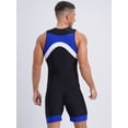 thumbnail image 3 of Sxiwei Men's Sun Protection Jumpsuit Sleeveless Rash Guard Zipper Bodysuit Swimwear Surfing Bathing Blue L, 3 of 7