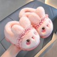 thumbnail image 2 of GPOECD Slippers for Girls Rabbit Cartoon Shape Winter Warm Soft Non Indoor Footwear for Little Kids Cute Slippers Winter Home, 2 of 3