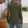 thumbnail image 4 of Women's Long Sleeve Plain Ribbed Textured Top With Button Detail Soft Brushed T Shirt Tops Long Sleeve for Women Short Sleeve T Shirts for Women Long Sleeve Shirt Long T Shirts for Leggings for Women, 4 of 4
