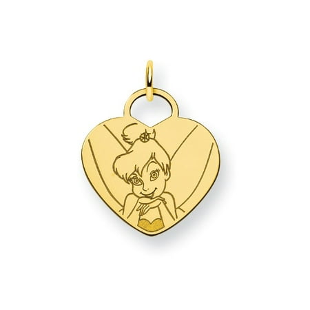Tinkerbell Heart Charm - Gold-plated SS Disney Tinker Bell Heart Charm