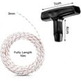 thumbnail image 2 of Recoil Starter Rope, Universal Replacement Pull Cord For Lawn Mower Chainsaw String Trimmer Brush Cutter Edger, 3 × Recoil Starter Handles + 1 × Recoil Starter Cord Included, 2 of 5