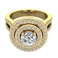 thumbnail image 4 of Round Cut Diamond Double Halo Split Shank Engagement Ring 1.80 CT TW 18K Gold (G,SI1), 4 of 5