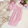 thumbnail image 2 of kpoplk Toddler Baby Girl Outfit Spaghetti Strap Top Linen Pant Set Kids Little Girls Dress Clothes Size 10-11 Years,Pink, 2 of 9
