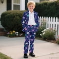 thumbnail image 6 of Whosucclay Fireworks Star Print Durable Boys Suit, 2 Piece Blazer Pants Set Elastic Waist Polyester Boys Suit Set for Prom Party, 6 of 10